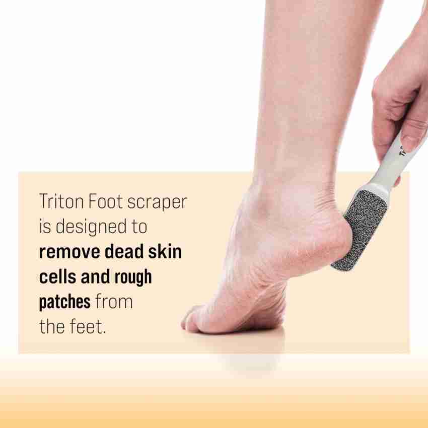 Triton Lazer Foot Scraper With Curved Handle, Dead Skin Callus