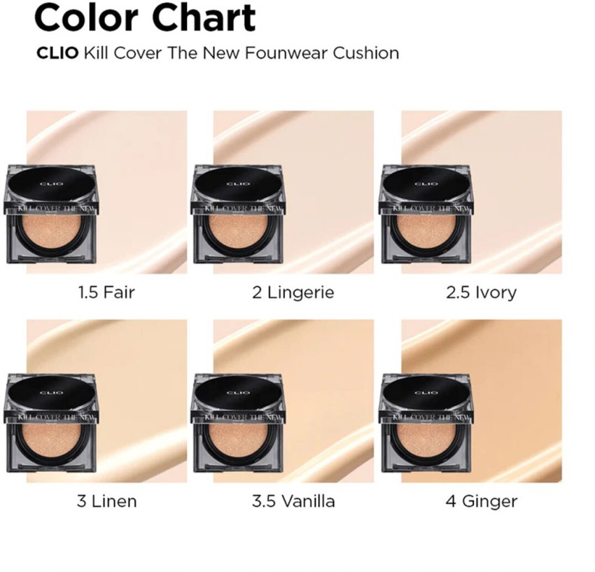 Clio KILL COVER THE NEW FOUNWEAR CUSHION SPF 50+, PA+++ Foundation - Price  in India, Buy Clio KILL COVER THE NEW FOUNWEAR CUSHION SPF 50+, PA+++  Foundation Online In India, Reviews, Ratings