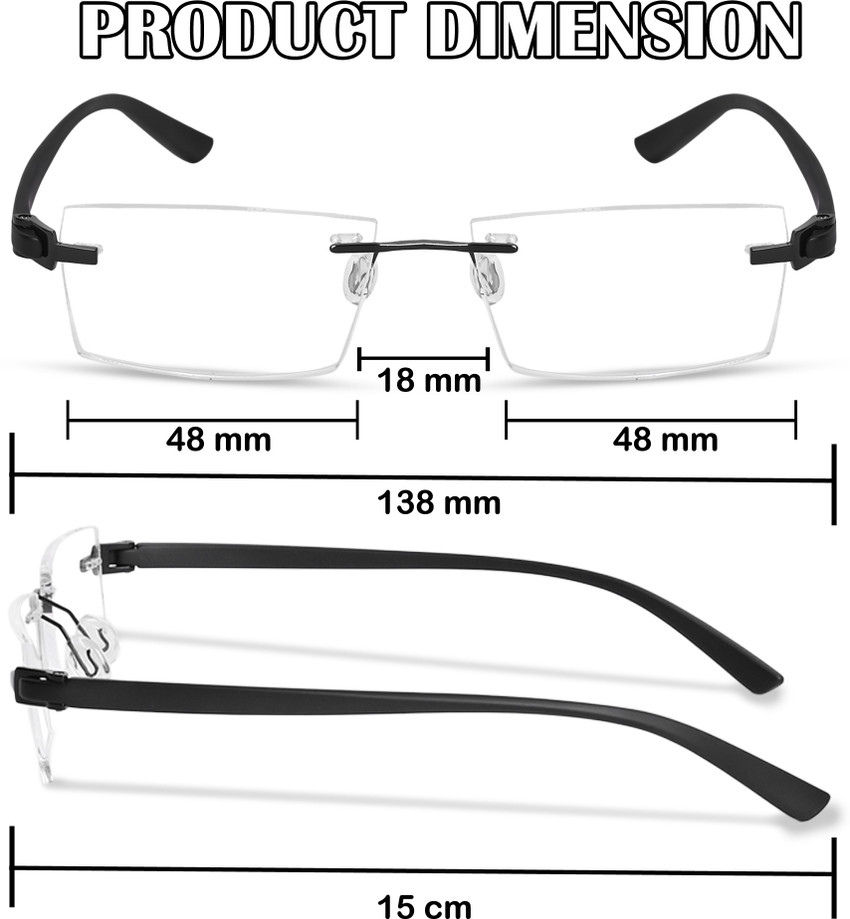 Redex rimless hot sale rectangle frame