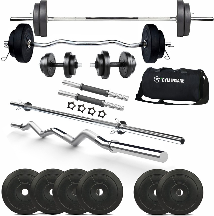 Gym Insane 12 KG home gym combo workout 14 dumbles gym equipment