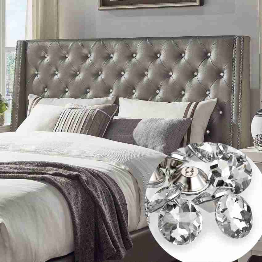 UNIQUELLA Metal Upholstery Headboard Golden Buttons Furniture