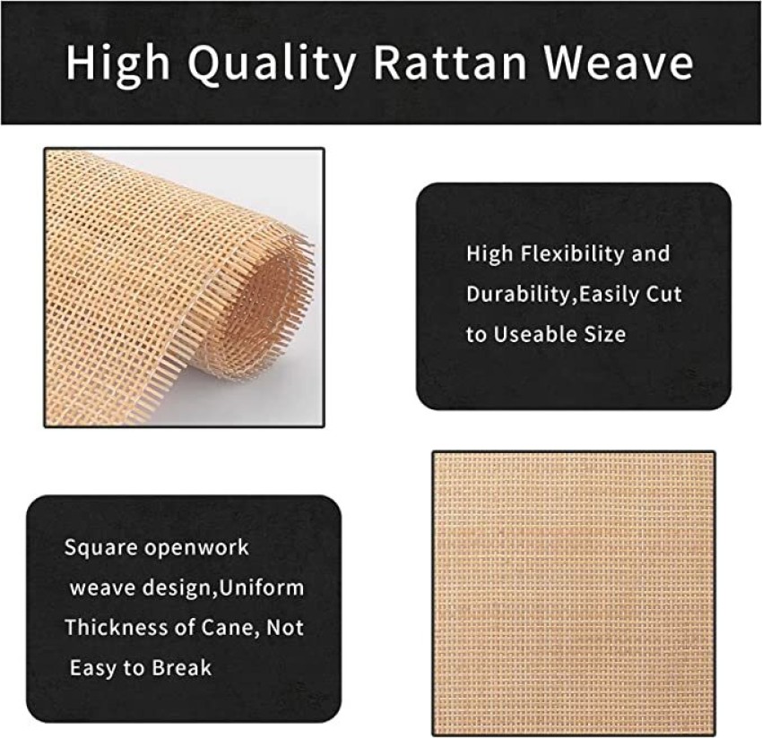 Premium Natural Rattan Cane Webbing Roll, Rattan Hexagon Weave for DIY  Projects, Rattan Furniture. Super Durable and Tough 