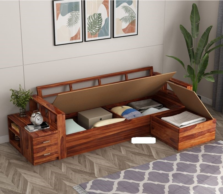 Wooden sofa outlet with storage