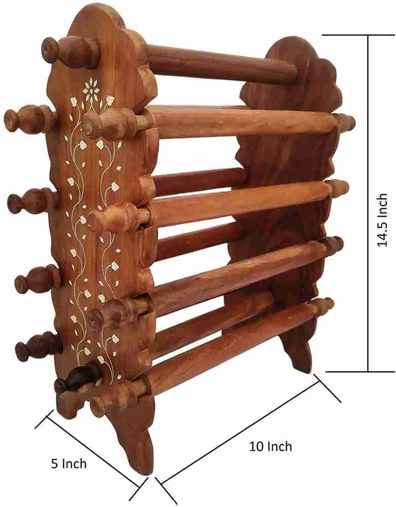 STUFFCOLLECTION Sheesham Wooden Bangle Stand Folding Churi Stand Bangle Holder with 8 Wooden Rod Decorative Showpiece 36 cm Price in India Buy STUFFCOLLECTION Sheesham Wooden Bangle Stand Folding Chur...