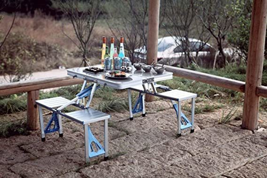 GORMERY GR Aluminum Portable Folding Camp Suitcase Picnic Table with 4 seats Chair Arm Rest Price in India Buy GORMERY GR Aluminum Portable Folding Camp Suitcase Picnic Table with 4 seats
