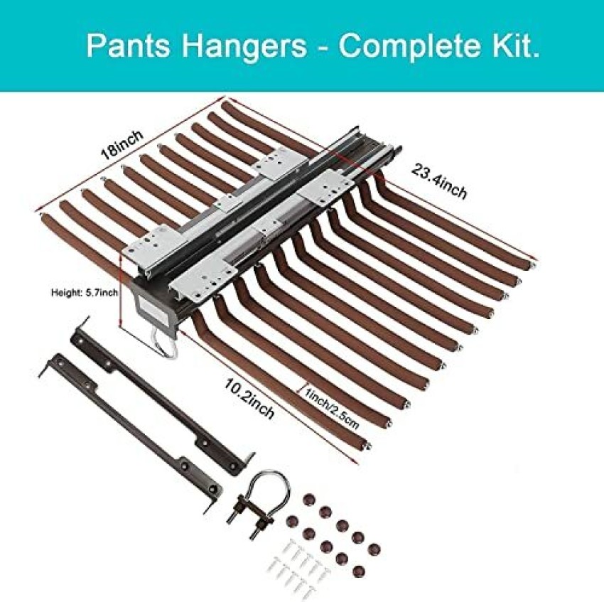 HOUSE DAY Skirt Hangers 25 Pcs 10inch Black Plastic Pants Hangers with  NonSlip Big Clips