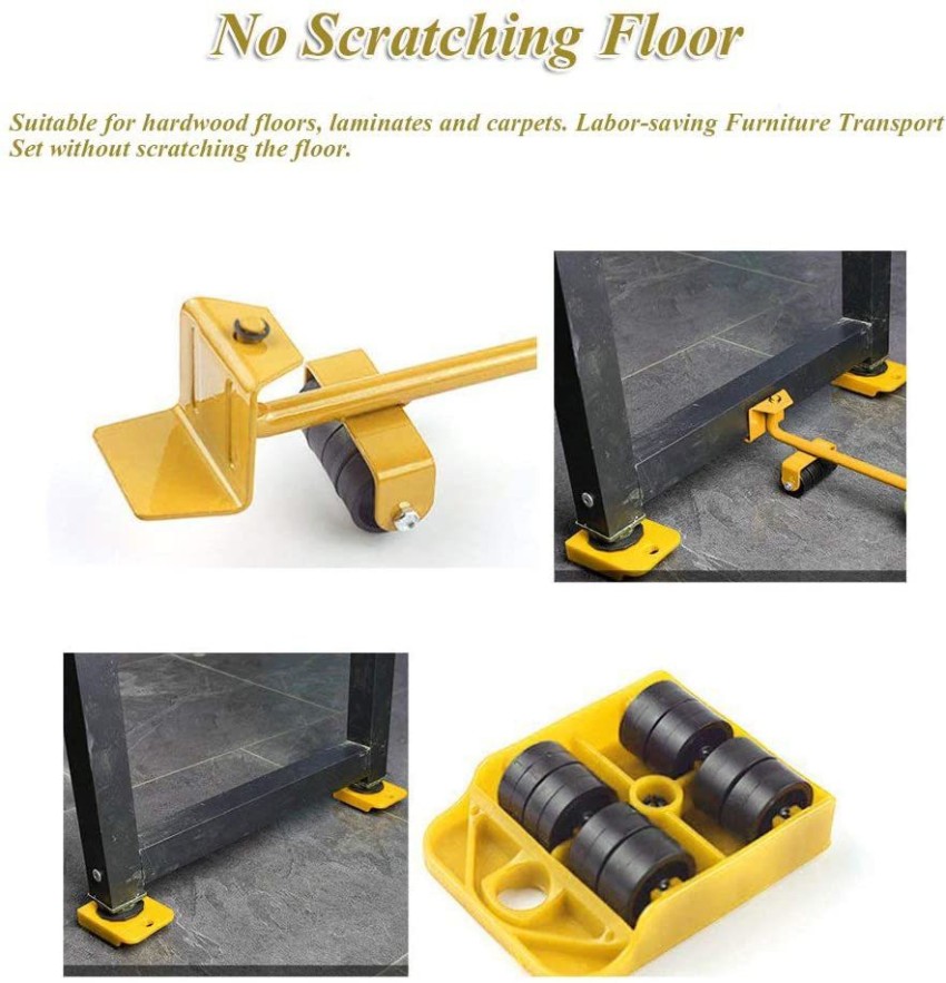 Yellow Heavy Appliance Furniture Mover | Multi-Directional Moving Rollers