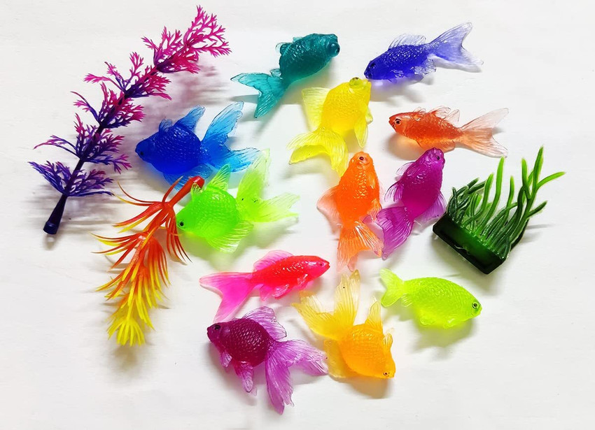BBS DEAL 12 pc Plastic Fish 3 Small Plants kit for Decoration Purpose only fish Gag Toy Price in India Buy BBS DEAL 12 pc Plastic Fish 3 Small