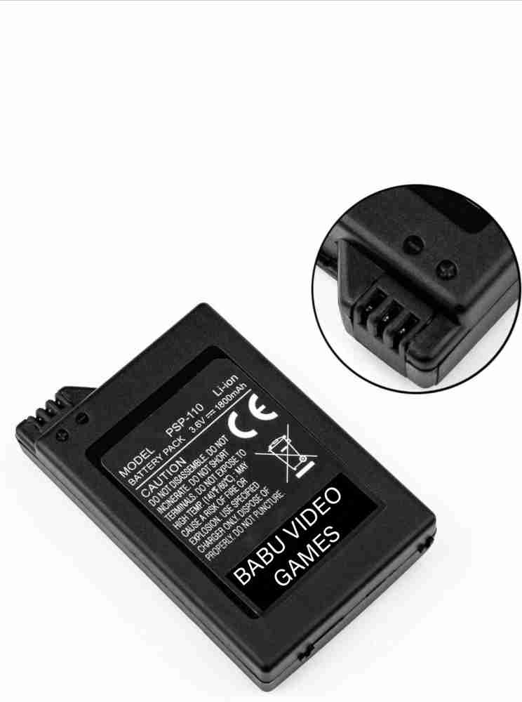BVG PSP Battery Pack for Sony be PSP 1000 Series PSP-110 PSP110 CC FAT 3.6v  1800mAh Gaming Adapter - BVG 