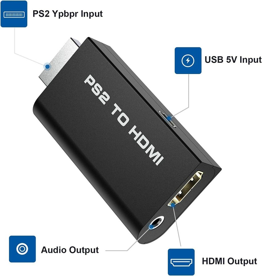 Game Console Playstation 2 to HDMI Converter Adapter Plug and Play for PS2  HDMI Adapter with Ypbpr Input and 3.5mm Audio Output - AliExpress