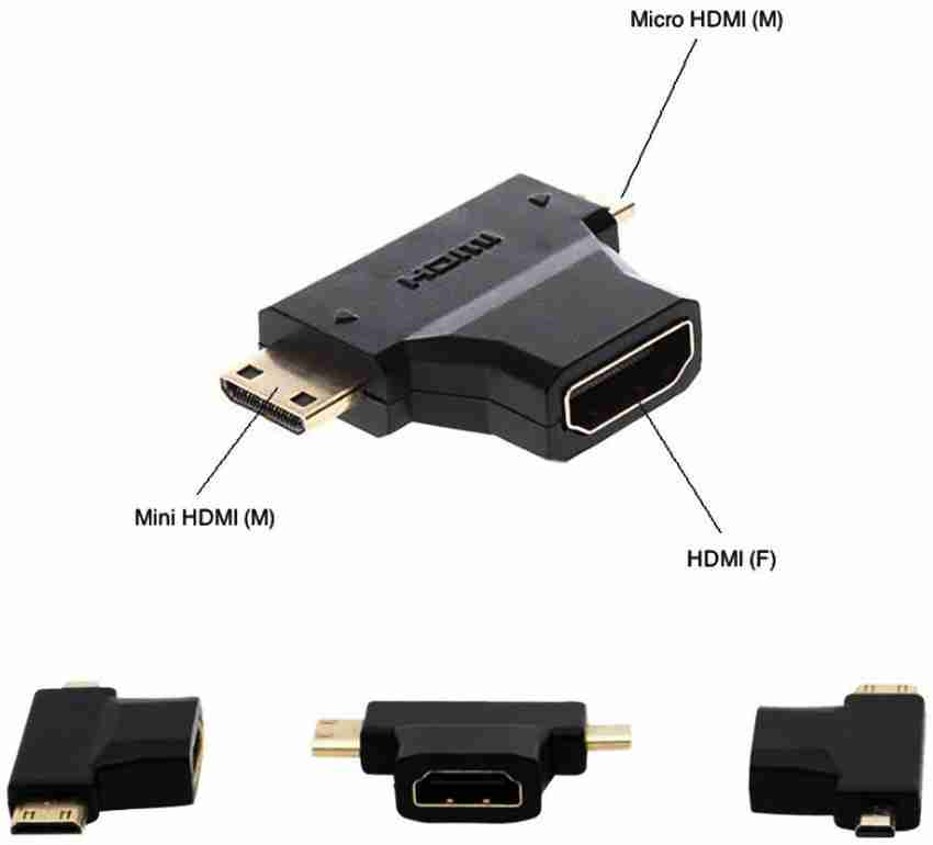 MX Micro HDMI Male Mini HDMI Male HDMI Female T Type Connector