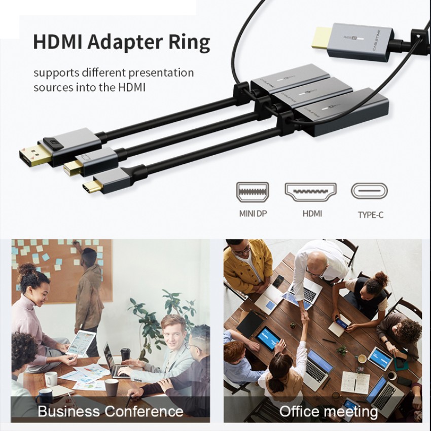 CABLETIME USB C to HDMI Adapter Cable 4K 60Hz Thunderbolt 3 Adapter Type-c  to HDMI
