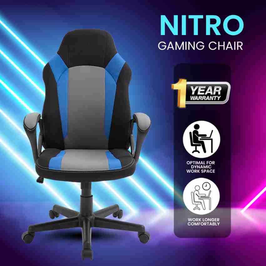 Make My Chairs Nitro Ergonomic Gaming Chair Premium Fabric Fixed Armrest Strong Nylon Base Gaming Chair Price in India Buy Make My Chairs Nitro Ergonomic Gaming Chair Premium Fabric Fixed