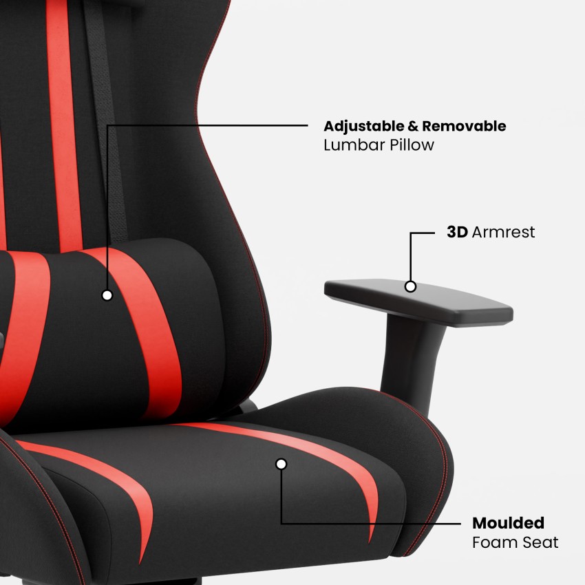 Gaming chair with online removable armrests