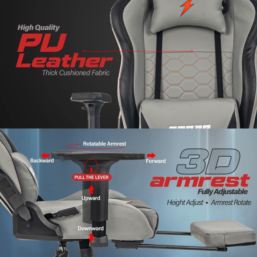 Drogo Ergonomic Gaming Chair with 7 Way adjustable Seat 3D Armrest