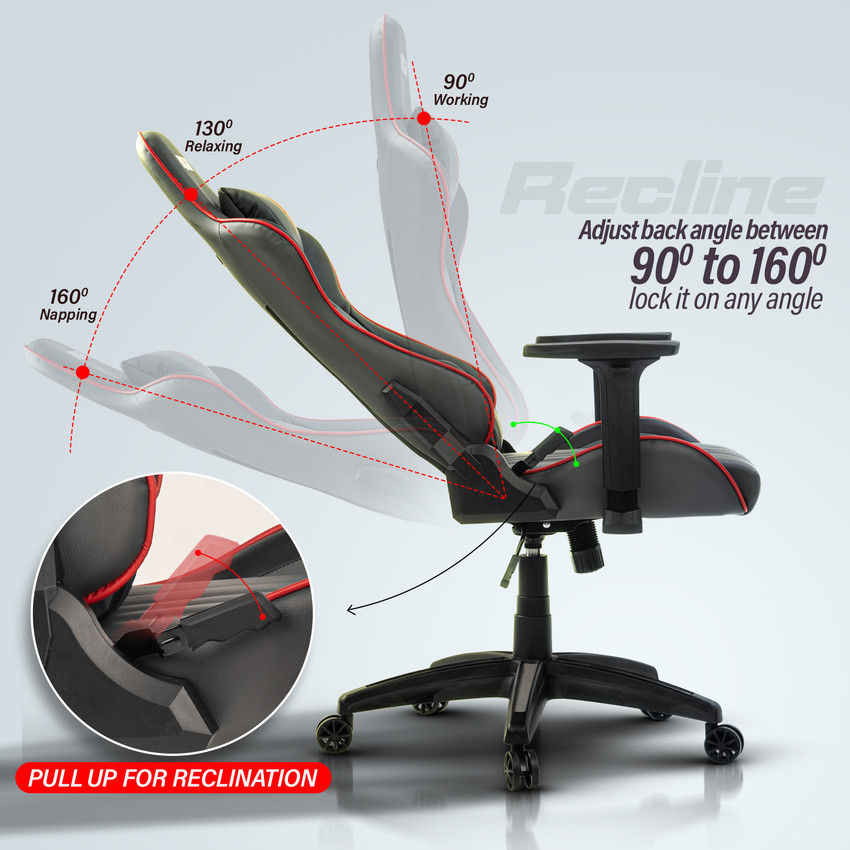 Drogo Ergonomic Gaming Chair with Adjustable Seat Height 3DArmrest PU  Leather Material Gaming Chair