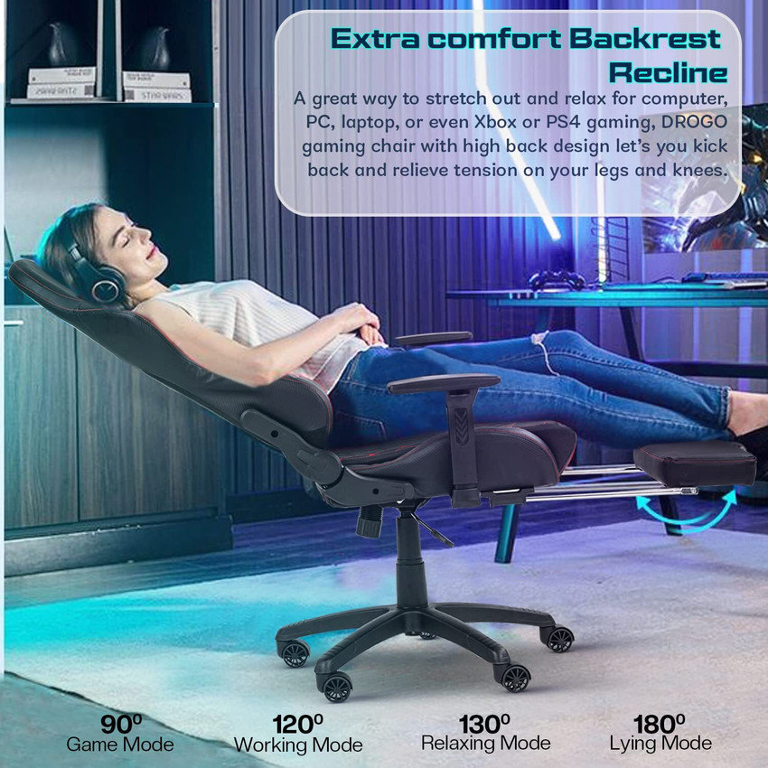 Drogo Multi Purpose Ergonomic Gaming Chair with Head USB Massager Pillow PU Leather Gaming Chair Price in India Buy Drogo Multi Purpose Ergonomic Gaming Chair with Head USB Massager Pillow PU