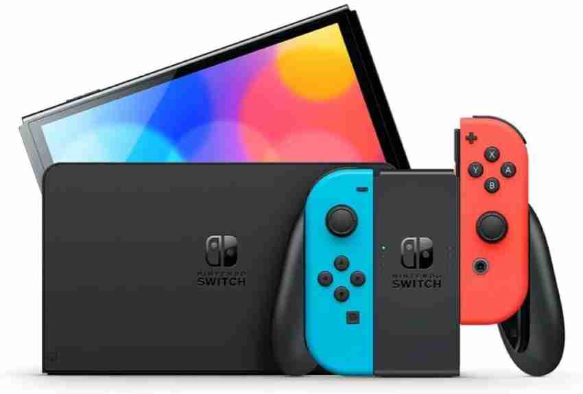 NINTENDO Switch OLED Console with Neon Blue Neon Red Joy Con 64 GB 