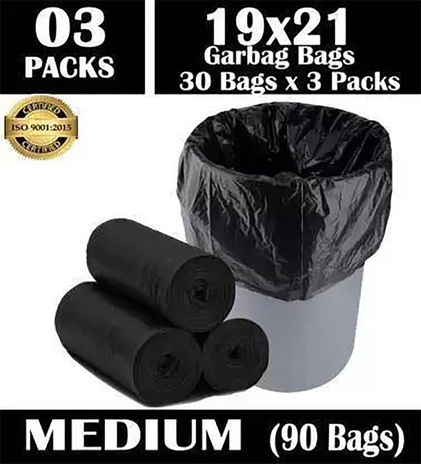 Shalimar Premium Oxo - Biodegradable Garbage Bags 17 X 19 Inches (Small)  180 Bags (6 Rolls) Dustbin Bag/Trash Bag - Black Color 