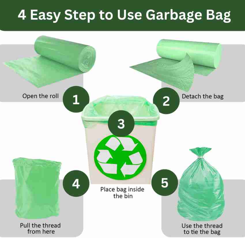 Biodegradable Garbage Bags 17 X 19 Inches Small 120 Bags 4 Rolls Dustbin Bag
