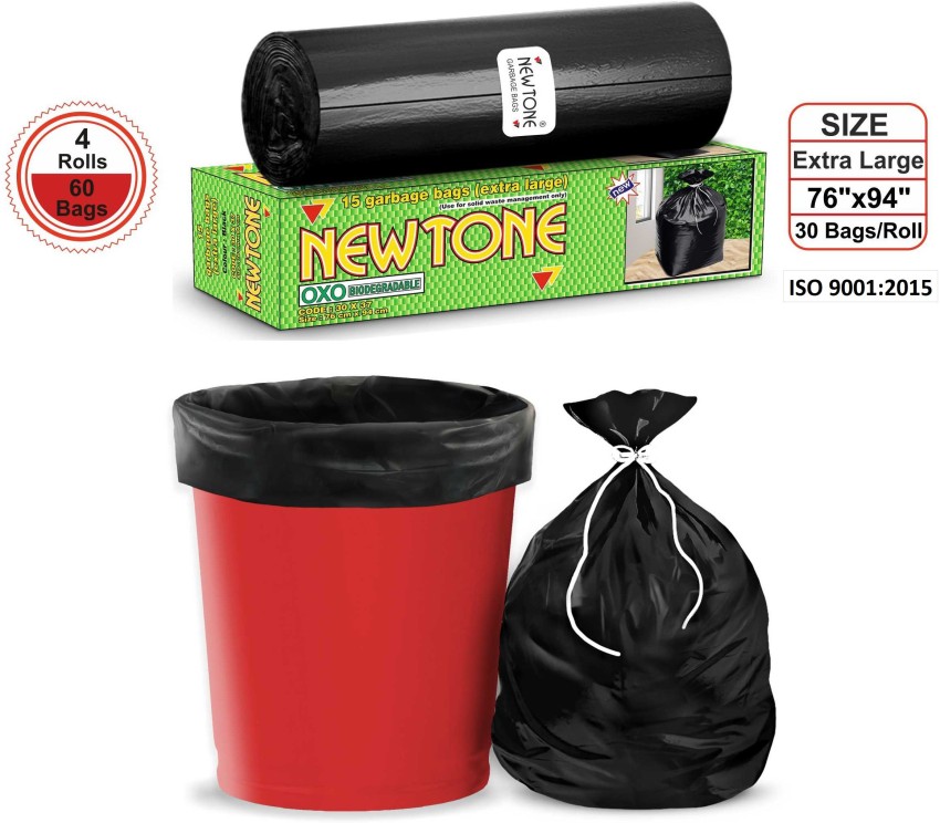newtone Premium OXO Biodegradable Garbage Bags Size 76 cm x 94 cm (4 Rolls)  (BLACK) XL 115 - 120 L Garbage Bag Price in India - Buy newtone Premium OXO  Biodegradable Garbage Bags Size 76 cm x 94 cm (4 Rolls) (BLACK) XL 115 -  120 L