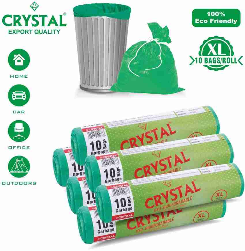 Clean India Bio-Degradable Garbage Bag 30 x 50 Inch - Plastic Dustbin Bag  in Green Color (1 Packet)