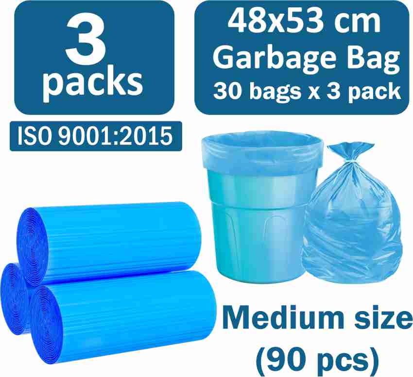 100 pieces of E-Clean 10L Garbage Trash bags bin liners on a roll