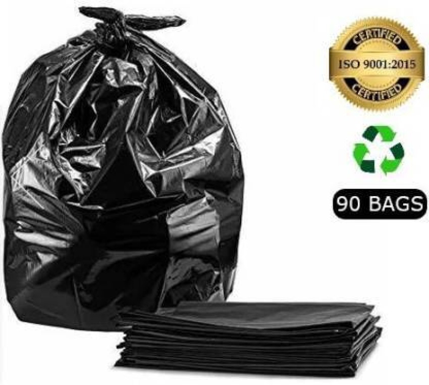 Premium Biodegradable Garbage Bags 17 X 19 Inches (Small Size) 120 Bags (4  Rolls) Dustbin Bag/Trash Bag - Black Color