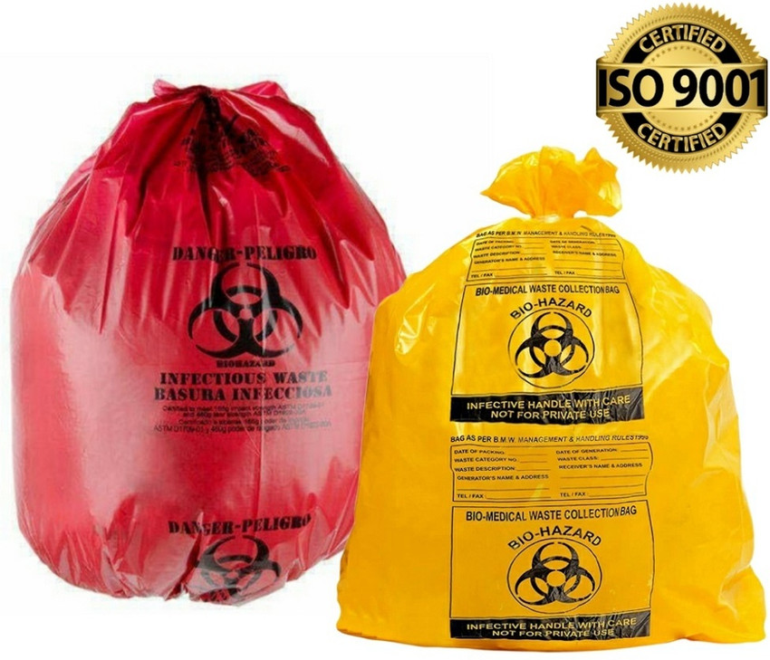 Yellow garbage shop bags