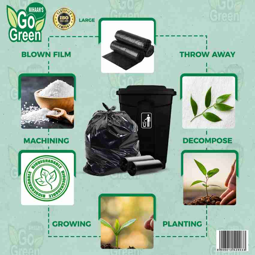 ANANT Green(wet Garbage) Oxo-biodegradable Trash/ Garbage Bags