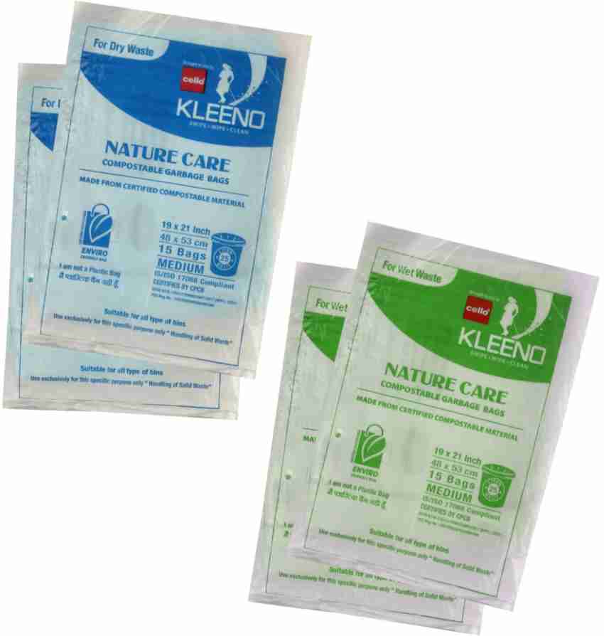 cello Nature Care Compostable Dry and Wet Garbage Bag Pouch 25L