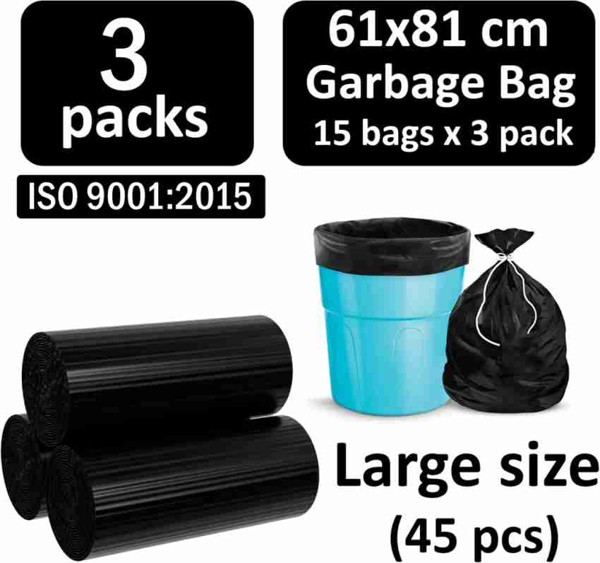 Zureni OXO-Biodegradable Garbage Dustbin Bags (61 x 81 cm Black, 3 x 15  Pcs/Roll) Large 10 L Garbage Bag Price in India - Buy Zureni  OXO-Biodegradable Garbage Dustbin Bags (61 x 81