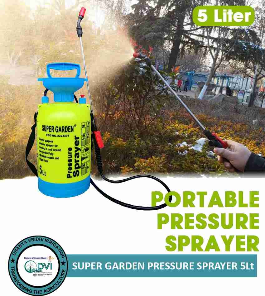 Super Garden PORTABLE PRESSURE SPRAYER WITH 5 LITRE TANK USED FOR