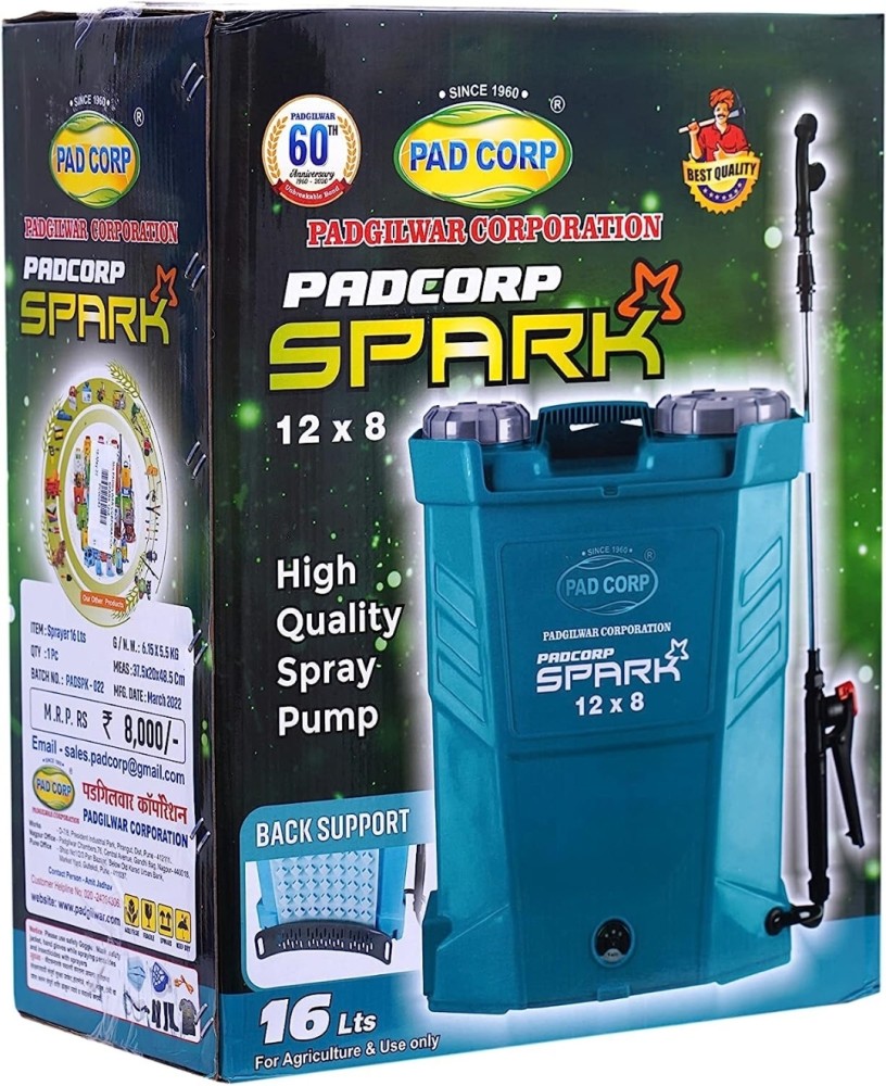 padcrop PAD CORP SPARK 12/8 SPREY PUMP 16 L Backpack Sprayer Price in India  - Buy padcrop PAD CORP SPARK 12/8 SPREY PUMP 16 L Backpack Sprayer online  at
