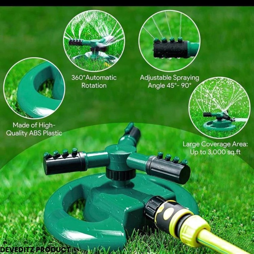 3PCS 4 Arm Automatic Rotary Sprayer,Large Area Coverage Brass Sprinkler for  Garden Lawns,360 Degree Rotation Irrigation System Sprinkler Head