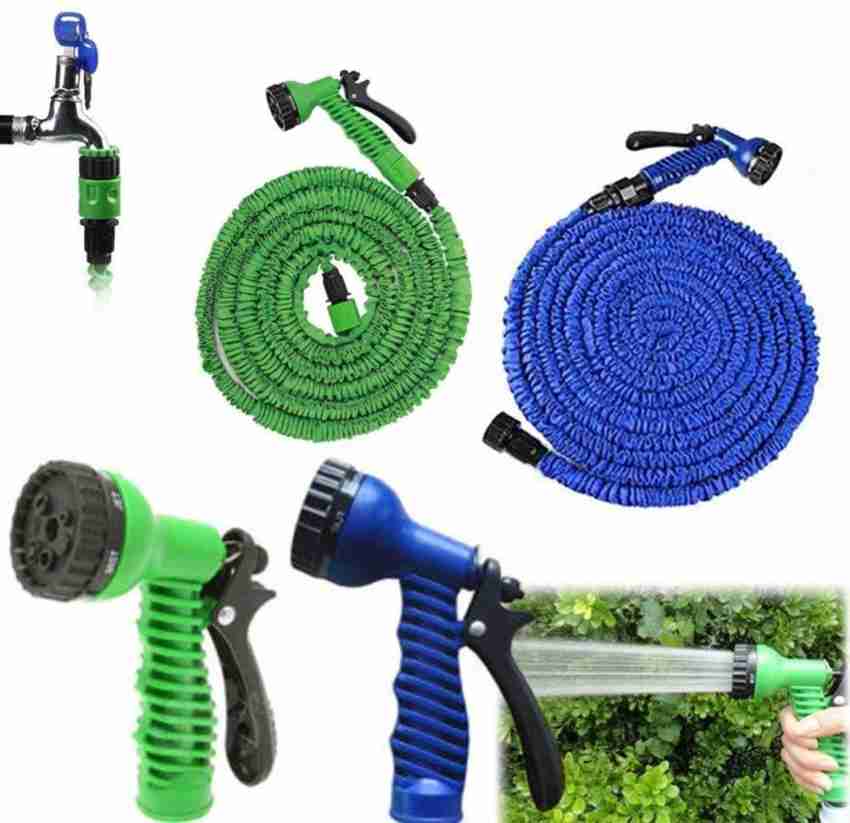 50ft (15m) Flat Garden Hose with Spray Nozzle