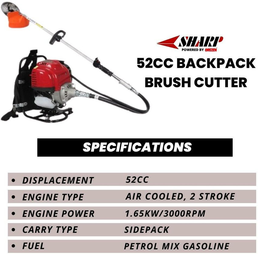 OREZEN SHARP 52CC BackPack Portable Crop Harvestor Brush Cutter