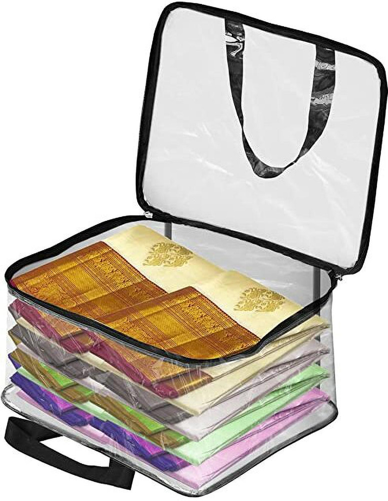 Pristu saree cover bag 3 pcs Transparent Multipurpose Storage Bag for Wardrobe Transparent Saree Covers Clothes Saree Cover Bag for Women Blankets Price in India Buy Pristu saree cover bag 3