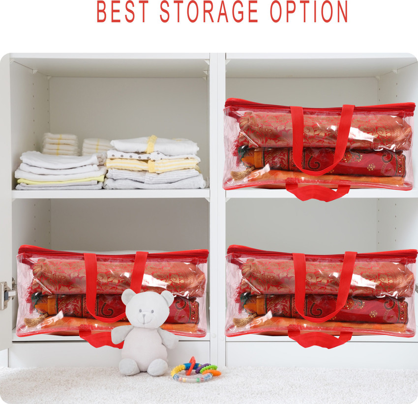 HOBUZ INTERNATIONAL TRANSPARENT BAG Transparent Clothes Storage Bag ideally used in bedroom and living room for cloth storage Wardrobe Organizer PACK OF 2 Price in India Buy HOBUZ INTERNATIONAL TRANSP...