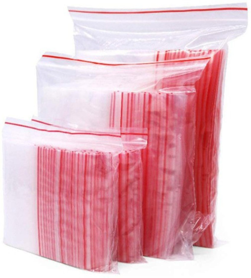 Zip Lock Pouch Bags (6 inch x 8 inch, 100 Pieces, Transparent)