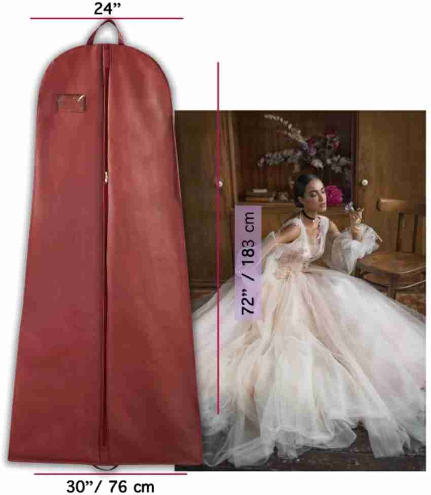 ARVANA 72” x 24”, 20” Gusset Wedding Dress Garment Bag For Long