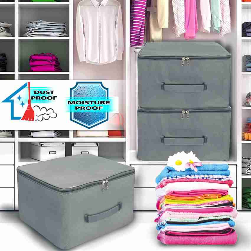 STORITE 2 Pack Nylon Wardrobe Bag Wardrobe Bag Underbed Moisture Proof Cloth Storage Organiser Zippered Closure Handle