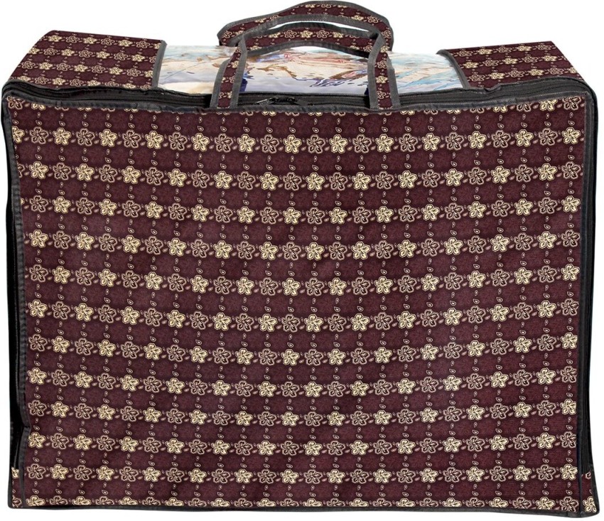 The Furnishing Tree Blanket Bag/Storage Bag/Quilt Bag Large Size  Basketweave Pattern Brown