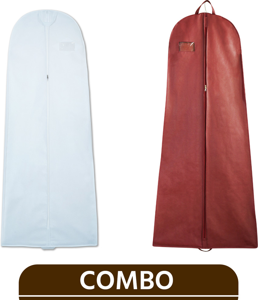 G. Wedding Dress Cover 72 with 8 Gusset Lehenga Storage Bags Travel Garment Storage Bag for Wedding Gown Long Dress Gown Hanging Clothes Cover Combo Pack of 2