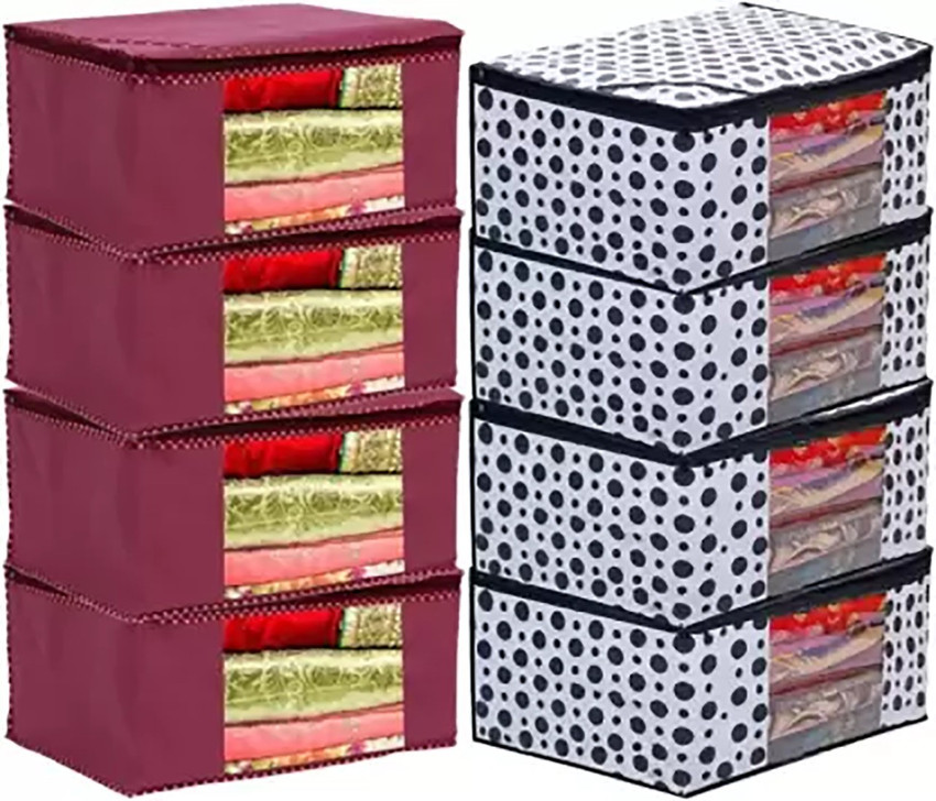 STARSREWIN Pack Of 8 Cloth Safety Bag for Sarees Lahanga Cloths