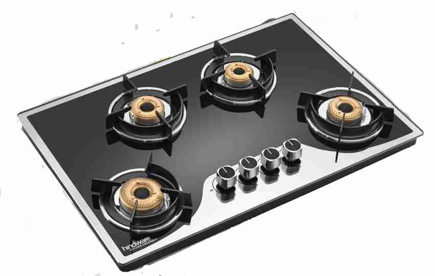 Hindware Coral 4 burner Slimmest Mirror Finish Top Knob Glass Automatic Gas Stove Price in India Buy Hindware Coral 4 burner Slimmest Mirror Finish Top Knob Glass Automatic Gas Stove online