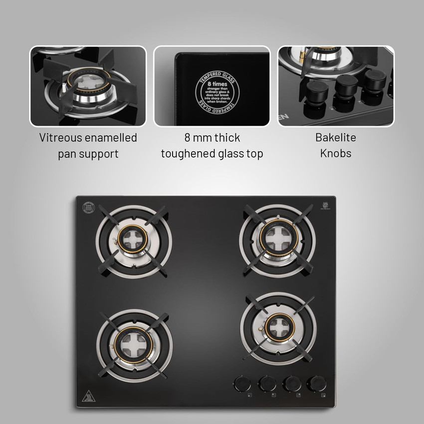Glen Built In Glass Hob 8 MM Toughened Glass Double Ring Forged Brass Burner Glass Automatic Hob Price in India Buy Glen Built In Glass Hob 8 MM
