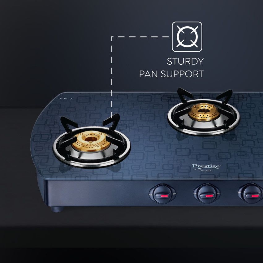 Prestige premia schott glass 4 burner gas stove on sale
