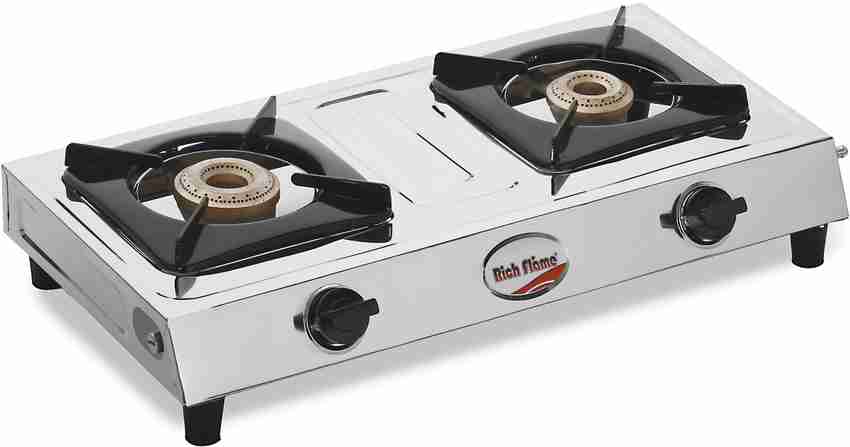 Rich flame Unite Stainless Steel Manual Gas Stove Price in India Buy Rich flame Unite Stainless Steel Manual Gas Stove online at Flipkart