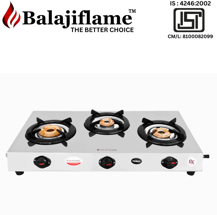 Stainless steel gas stove deals 3 burner flipkart